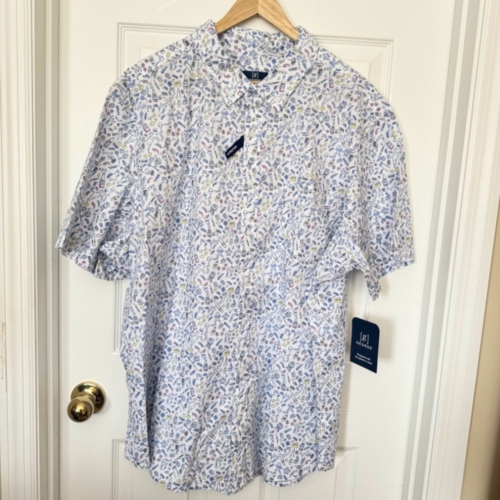George Short Sleeve Button Down Short Sz 3XL